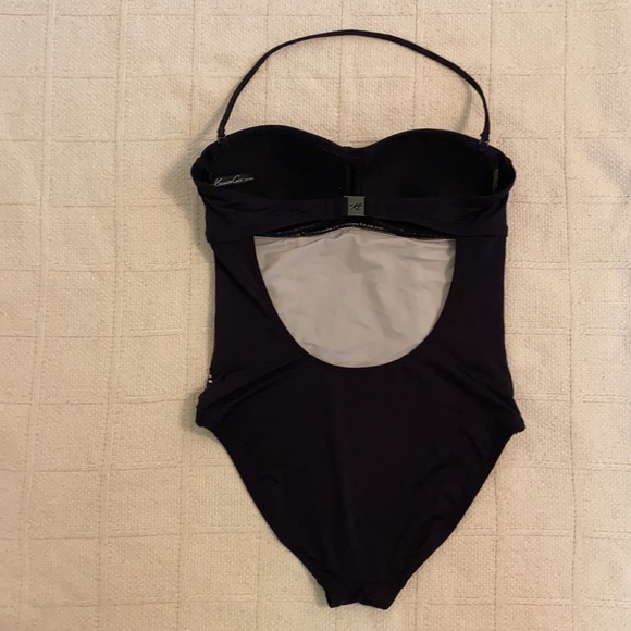 Kenneth Cole black bandeau one-piece swimsuit S - Picture 5 of 9